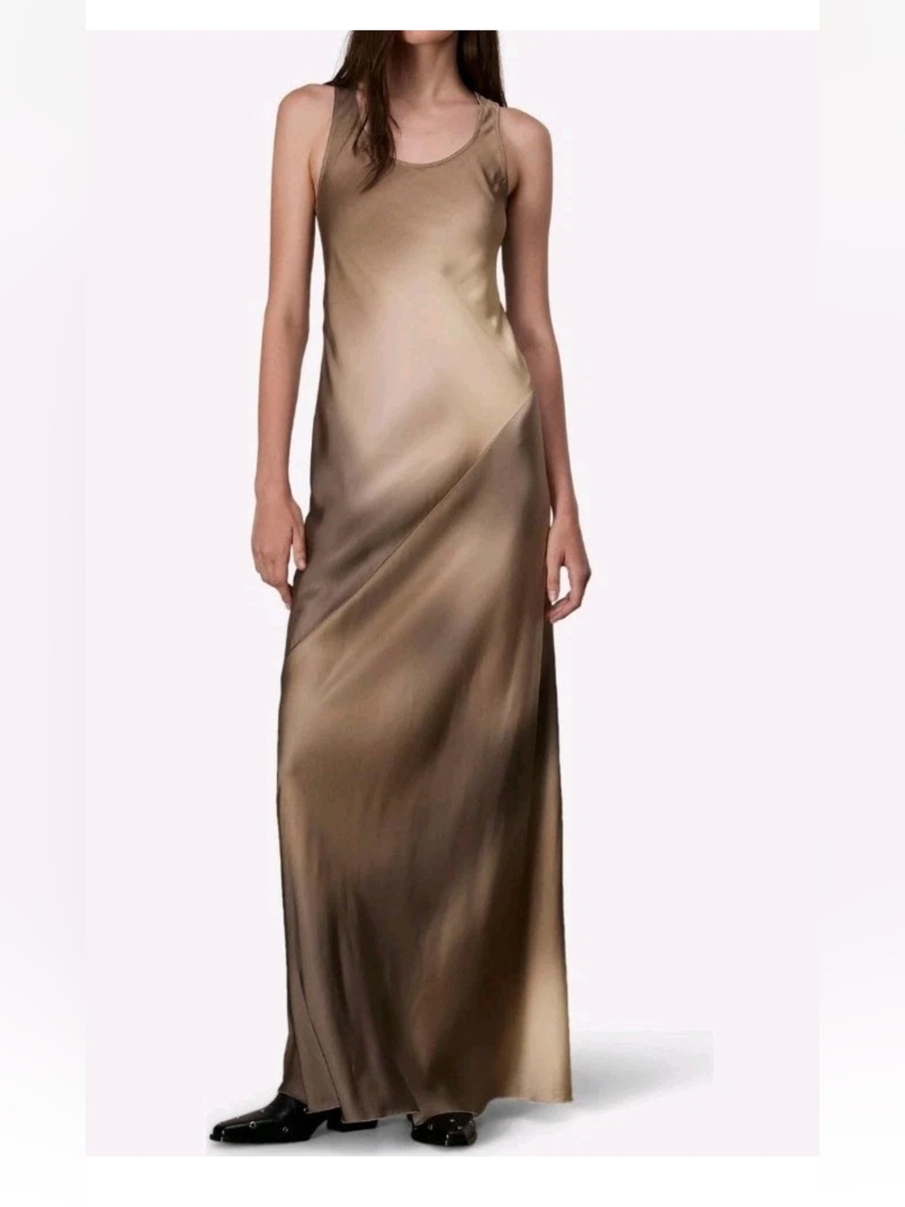 NWT Rag &bone size 00 Satin Slip Maxi Dress in Taupe